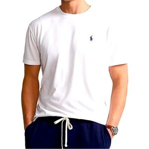 Polo Ralph Lauren white classic fit crewneck with navy blue punni size XXL men’s